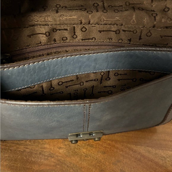Vintage blue/grey FOSSIL leather bag - Picture 8 of 12